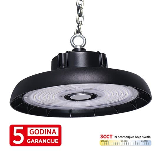 Svjetiljka UFO LED M460150-C5-CCT 150W 3CCT 3000/4000/6500K crna IP65 4KV 5Y Mitea