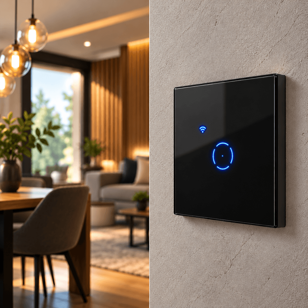 Prekidač pametni MS-701-1-C II crni TOUCH serijski WiFi smart 10A 2.4GHZ