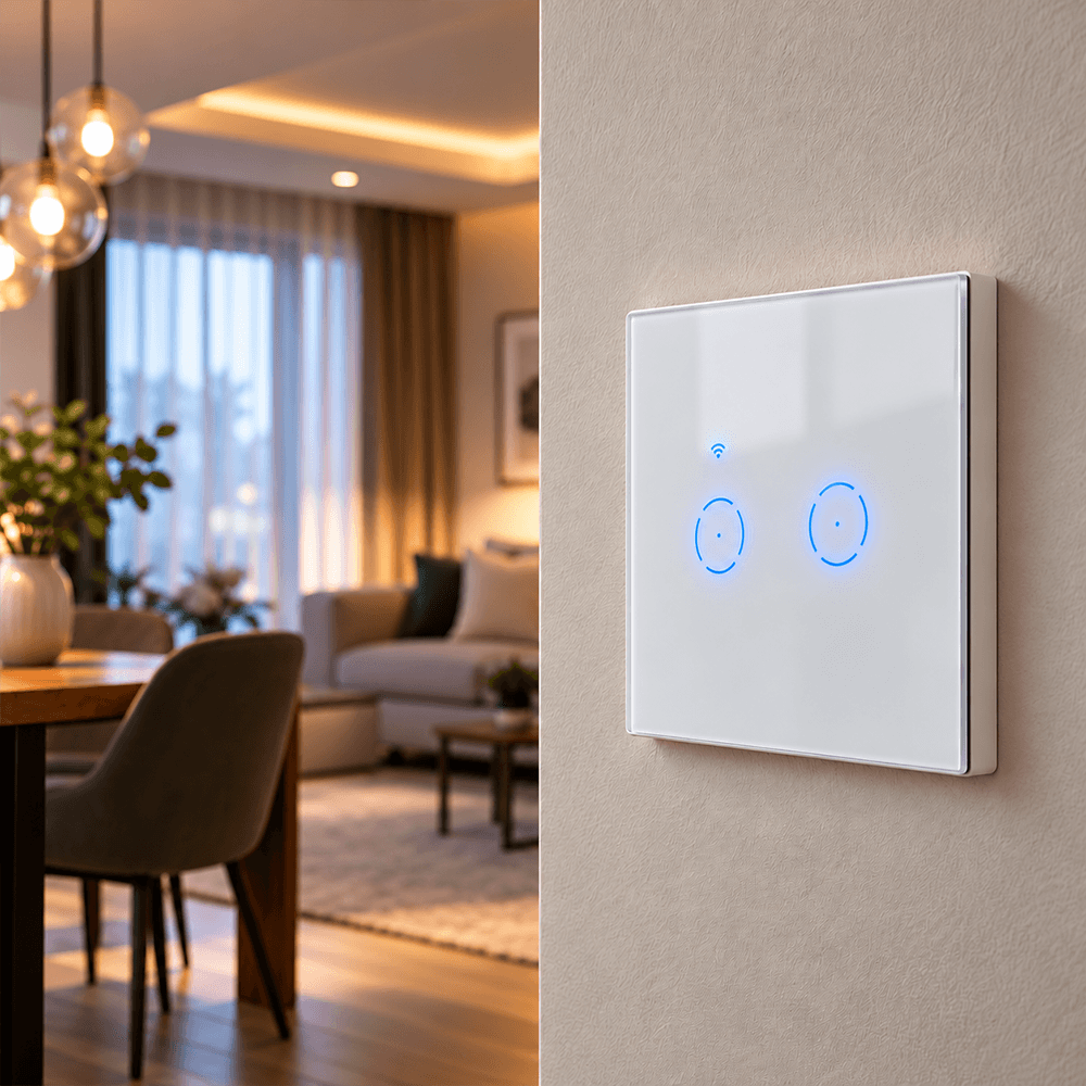 Prekidač pametni MS-701-2-W II bijeli TOUCH serijski WiFi smart 10A 2.4GHZ